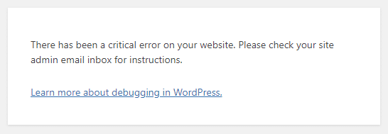 Wordpress Critical Error
