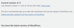 Check Your Wordpress Core Version