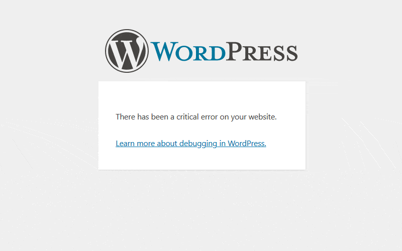 Wordpress Critical Errors